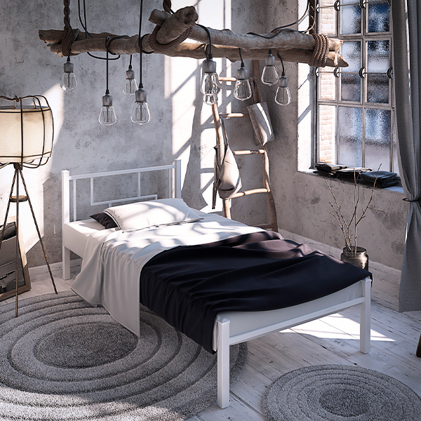 Металеве ліжко Аміс міні 80x190 білий