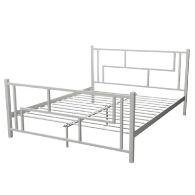 Металеве ліжко Аміс 160x200 білий оксамит