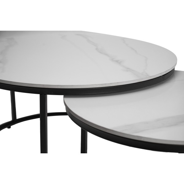 Комплект журнальних столів CT-35 Лоренза каса вайт + чорний