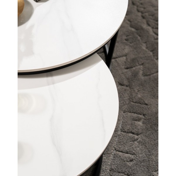 Комплект журнальних столів CT-35 Лоренза каса вайт + чорний