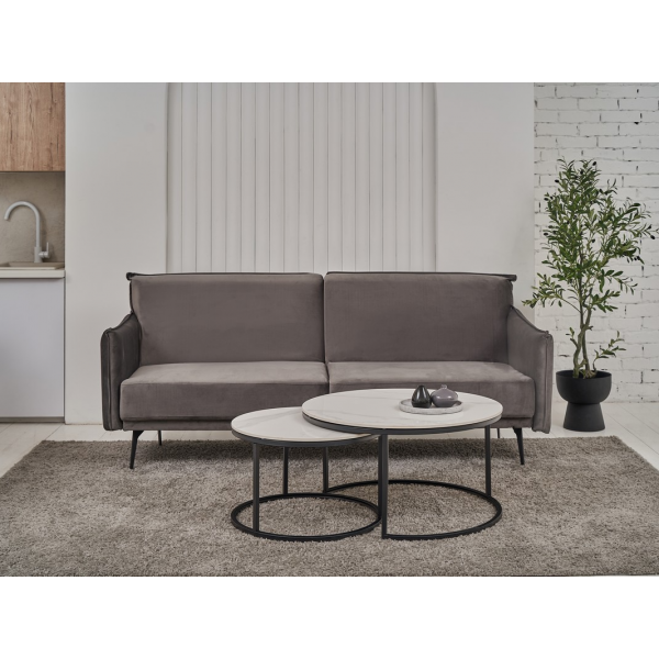 Комплект журнальних столів CT-35 Лоренза каса вайт + чорний