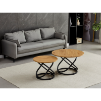 Комплект журнальних столів CT-55 Лівіо дуб + чорний