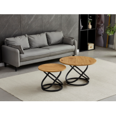 Комплект журнальних столів CT-55 Лівіо дуб + чорний