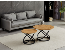 Комплект журнальних столів CT-55 Лівіо дуб + чорний