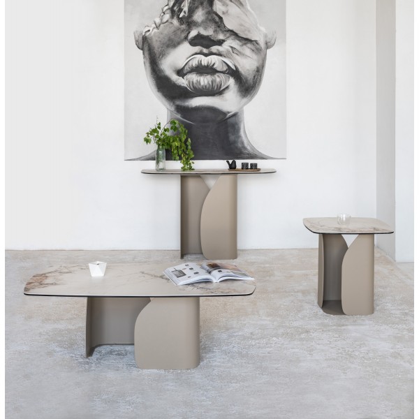 Журнальний стіл "Крістіано" аврора голд + бежевий