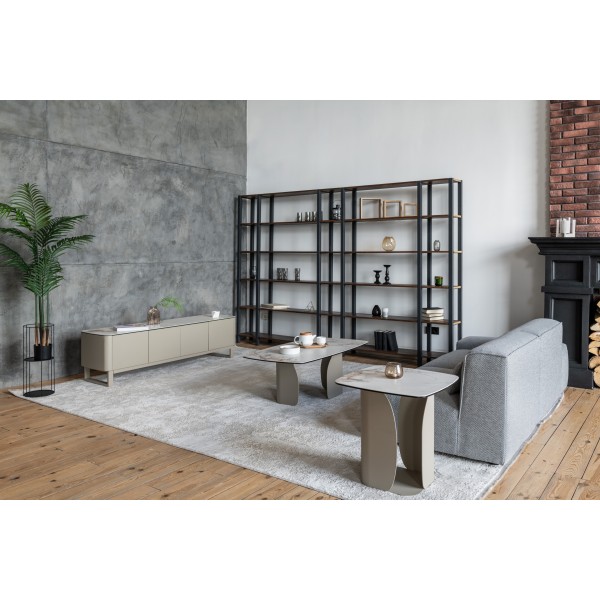 Журнальний стіл "Крістіано" аврора голд + бежевий