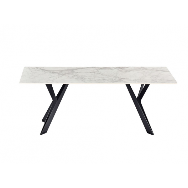 Журнальний стіл "Тео" б'янко карарра + чорний