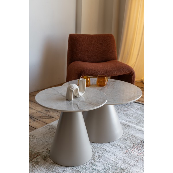 Комплект журнальних столів CT-40 Рокко містік грей + капучино