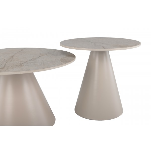 Комплект журнальних столів CT-40 Рокко містік грей + капучино