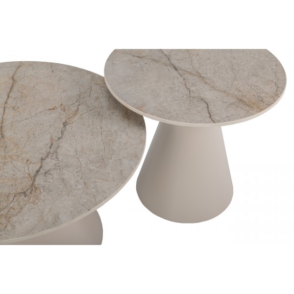 Комплект журнальних столів CT-40 Рокко містік грей + капучино