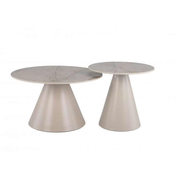 Комплект журнальних столів CT-40 Рокко містік грей + капучино