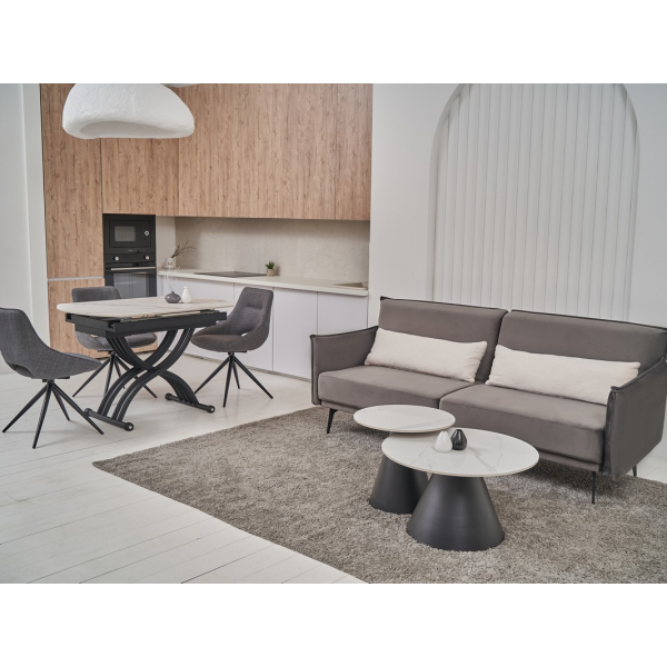 Комплект журнальних столів CT-40 Рокко білий мармур + чорний