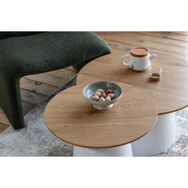 Комплект журнальних столів CT-50 Ютта дуб + білий