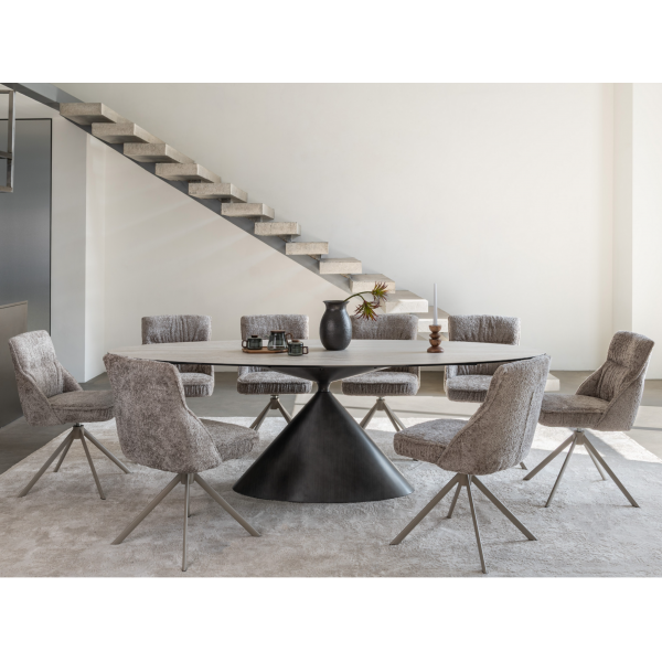 Стілець поворотний R-168 перлинний тауп + капучино