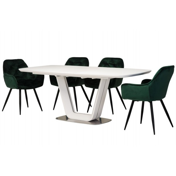 Стілець M-65 смарагдовий велюр + чорний