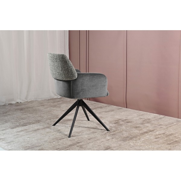 Стілець поворотний R-165 попільний + чорний