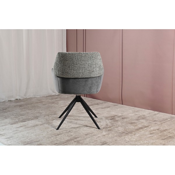 Стілець поворотний R-165 попільний + чорний