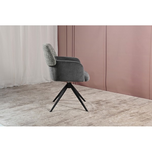 Стілець поворотний R-165 попільний + чорний