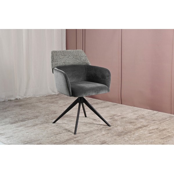 Стілець поворотний R-165 попільний + чорний