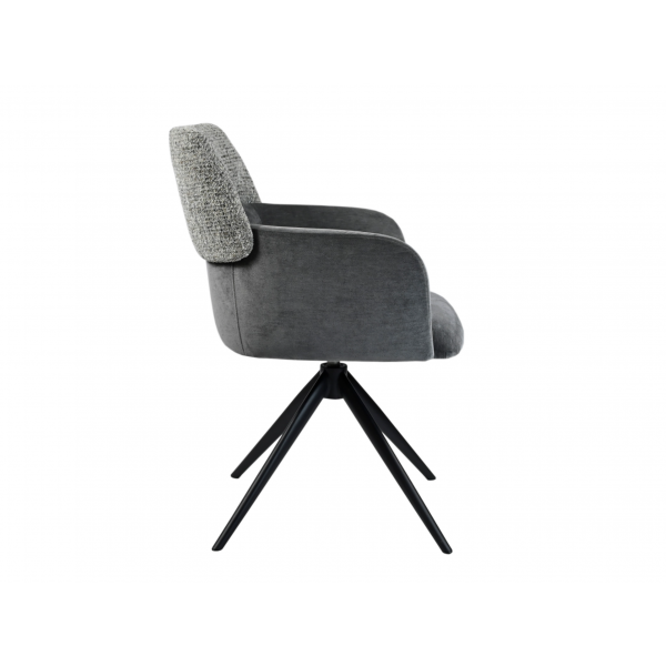 Стілець поворотний R-165 попільний + чорний