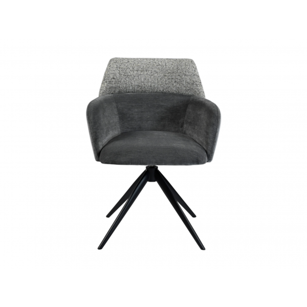 Стілець поворотний R-165 попільний + чорний