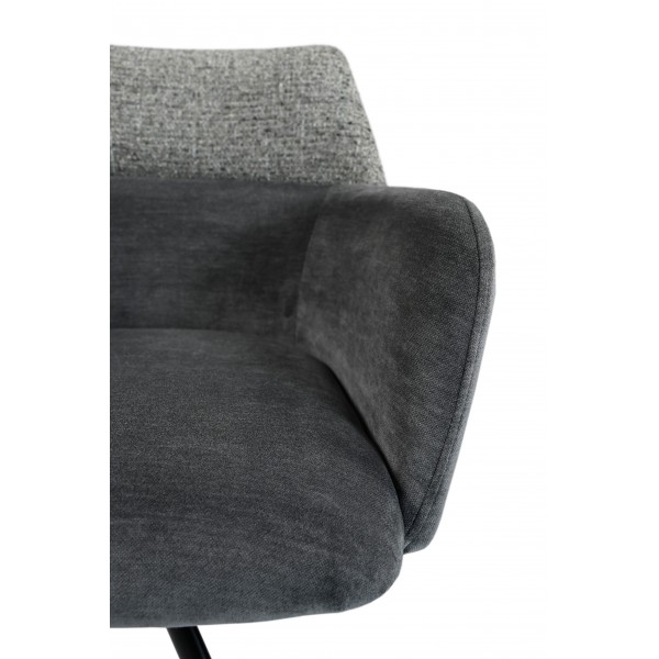 Стілець поворотний R-165 попільний + чорний