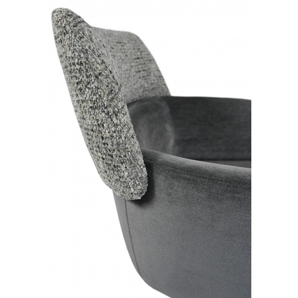 Стілець поворотний R-165 попільний + чорний