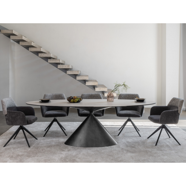 Стілець поворотний R-165 попільний + чорний