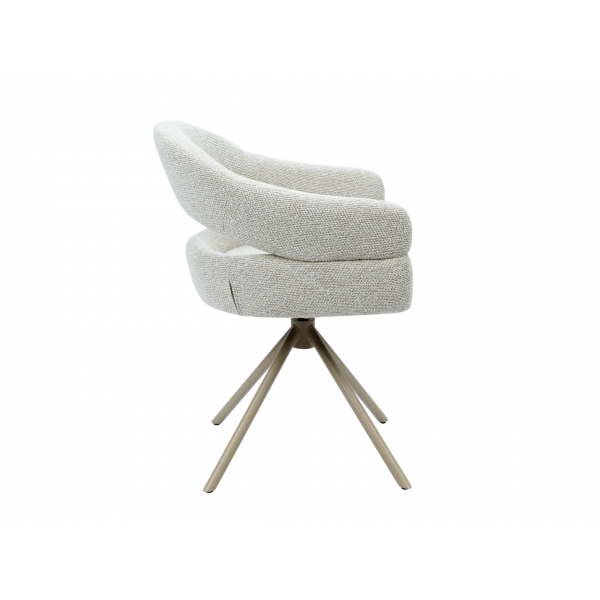 Стілець поворотний R-180 бежевий льон + капучино