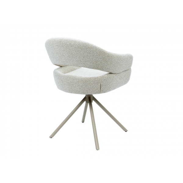 Стілець поворотний R-180 бежевий льон + капучино