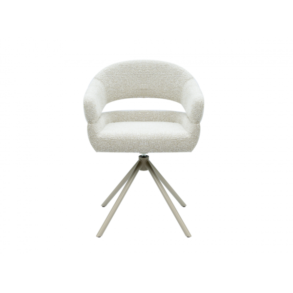 Стілець поворотний R-180 бежевий льон + капучино