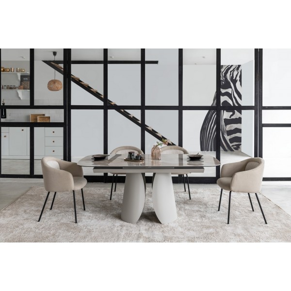 Стілець M-242 кокосове молоко + чорний