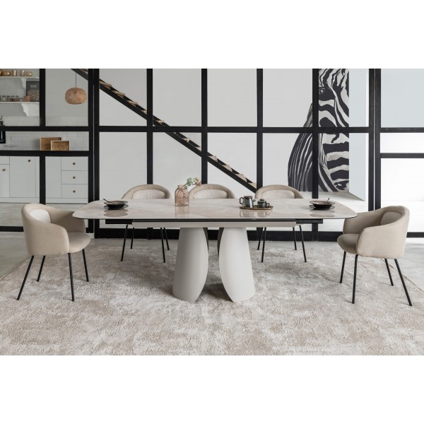 Стілець M-242 кокосове молоко + чорний