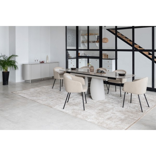 Стілець M-242 кокосове молоко + чорний