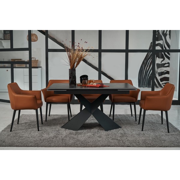 Стілець M-90 теракотовий + чорний