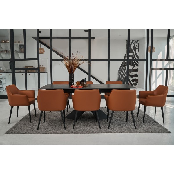 Стілець M-90 теракотовий + чорний