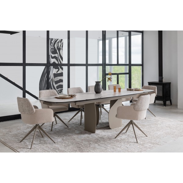 Стілець поворотний R-165 тофу + капучино