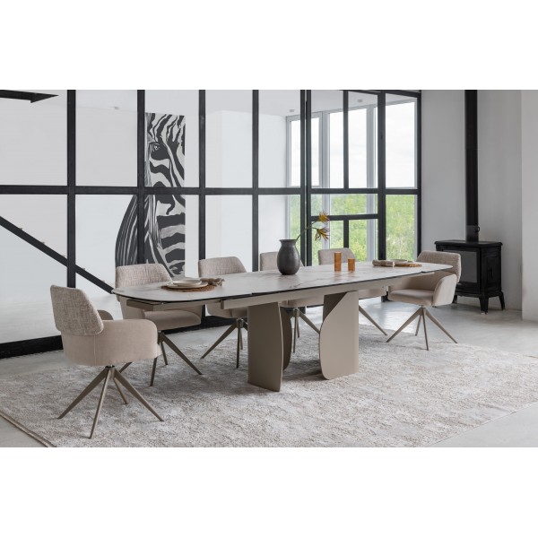 Стілець поворотний R-165 тофу + капучино