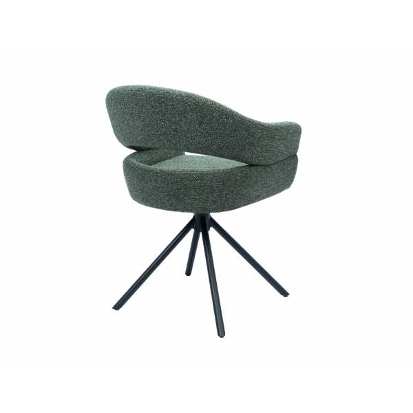 Стілець поворотний R-180 зелений мох + чорний