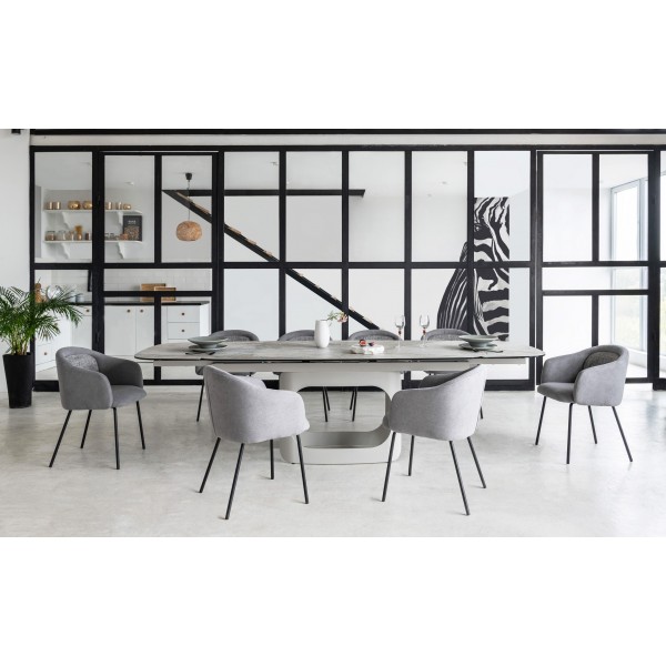 Стілець M-242 туманний сірий + чорний