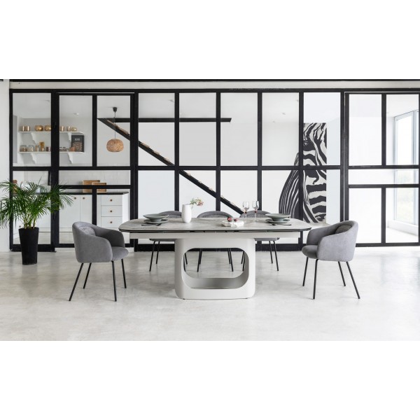 Стілець M-242 туманний сірий + чорний