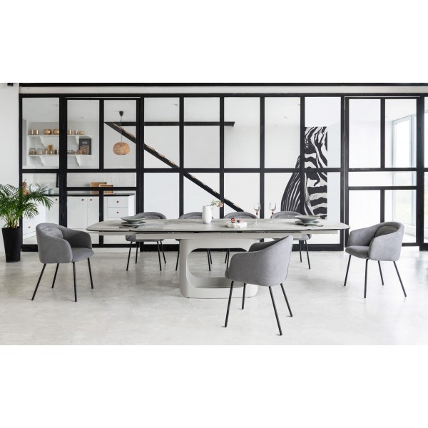 Стілець M-242 туманний сірий + чорний