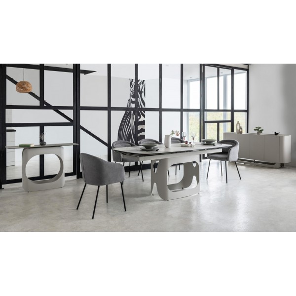 Стілець M-242 туманний сірий + чорний