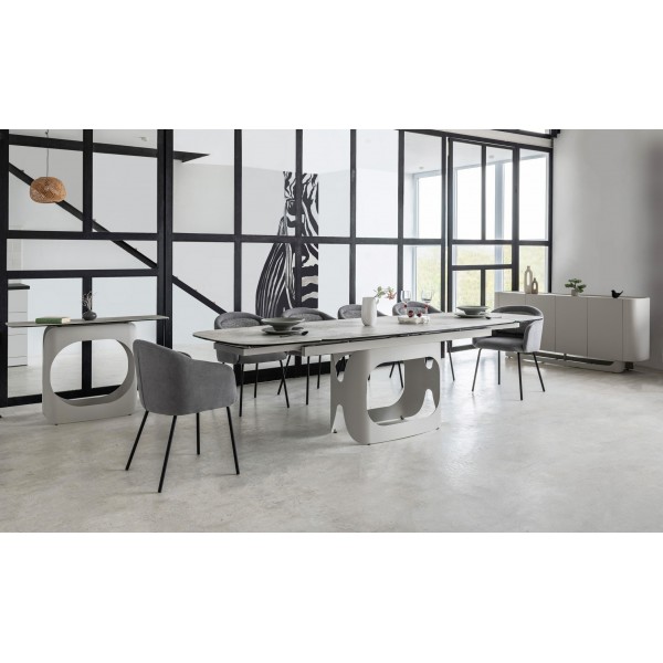 Стілець M-242 туманний сірий + чорний