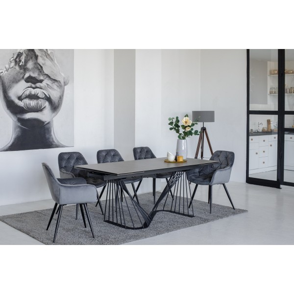 Стілець M-65 сірий велюр + чорний