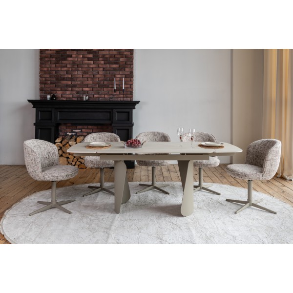 Стілець поворотний R-175 карамельний + капучино