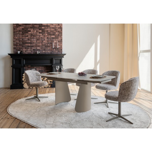 Стілець поворотний R-175 карамельний + капучино