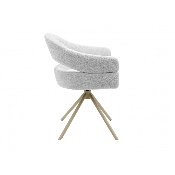 Стілець поворотний R-180 молочна хмара + капучино