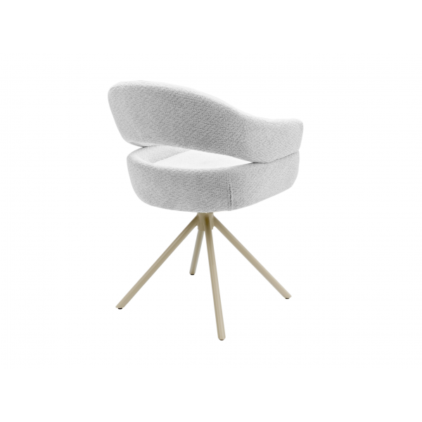 Стілець поворотний R-180 молочна хмара + капучино