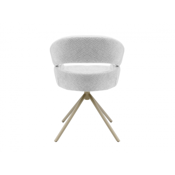 Стілець поворотний R-180 молочна хмара + капучино